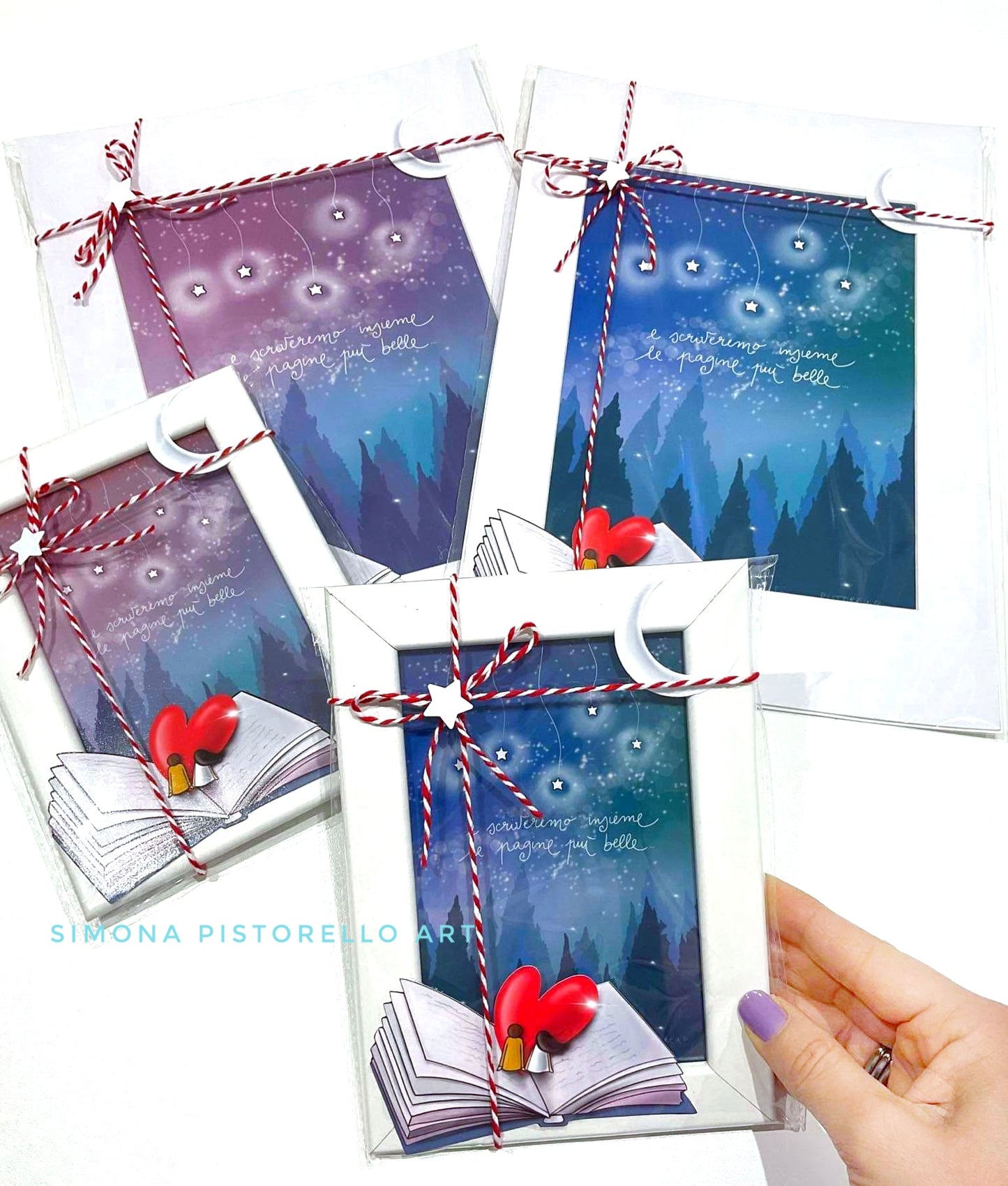 Quadro di San Valentino A4 senza cornice (con passepartout)  - personaggi personalizzabili