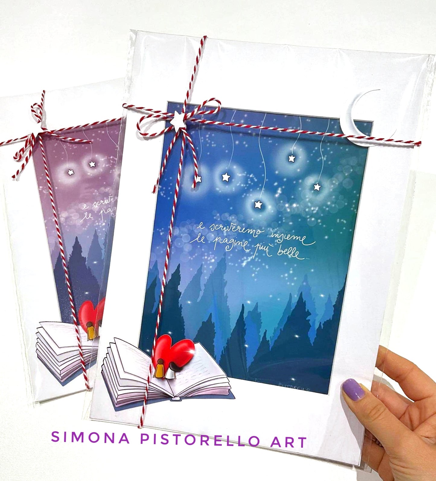 Quadro di San Valentino A4 senza cornice (con passepartout)  - personaggi personalizzabili